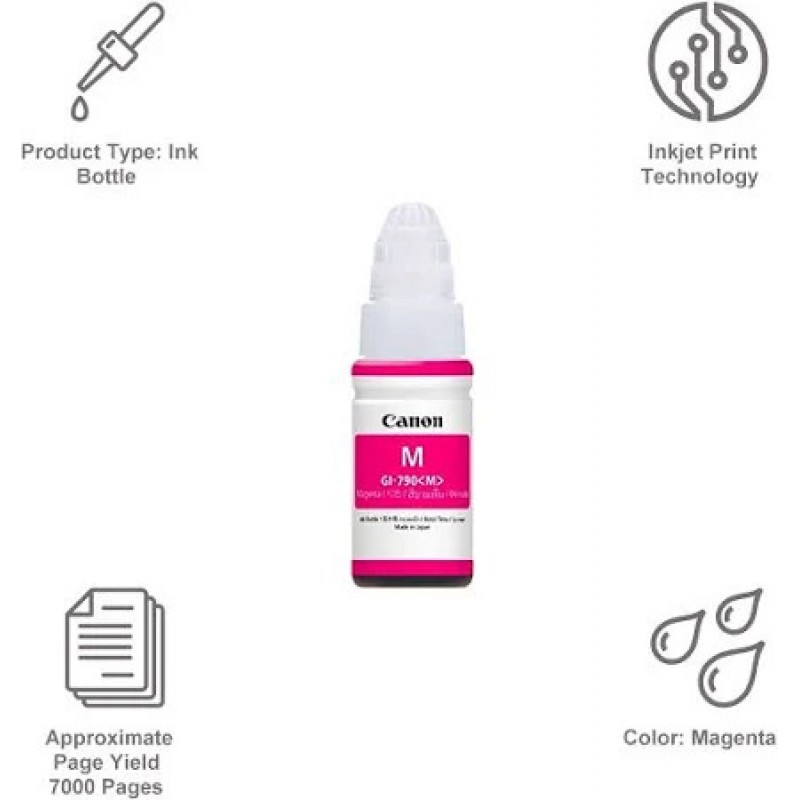 Canon GI-790M for G1010, G2000, G2010, G2012, G3000, G3010, G3012, G4010 Magenta Ink Bottle Canon GI-790M for G1010, G2000, G2010, G2012, G3000, G3010, G3012, G4010 Magenta Ink Bottle