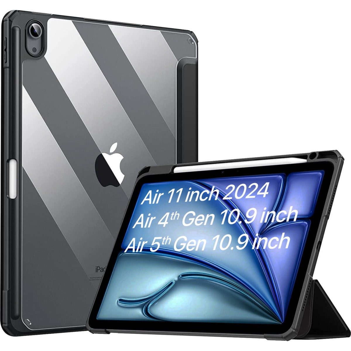 Robustrion Flip Cover for iPad Air 5th Gen / iPad Air 4th Gen 10.9 inch, iPad Air 11 inch (Black, Dual Protection, Pack of: 1)