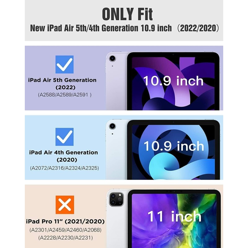 Robustrion Flip Cover for iPad Air 5th Gen / iPad Air 4th Gen 10.9 inch, iPad Air 11 inch  (Black, Dual Protection, Pack of: 1)