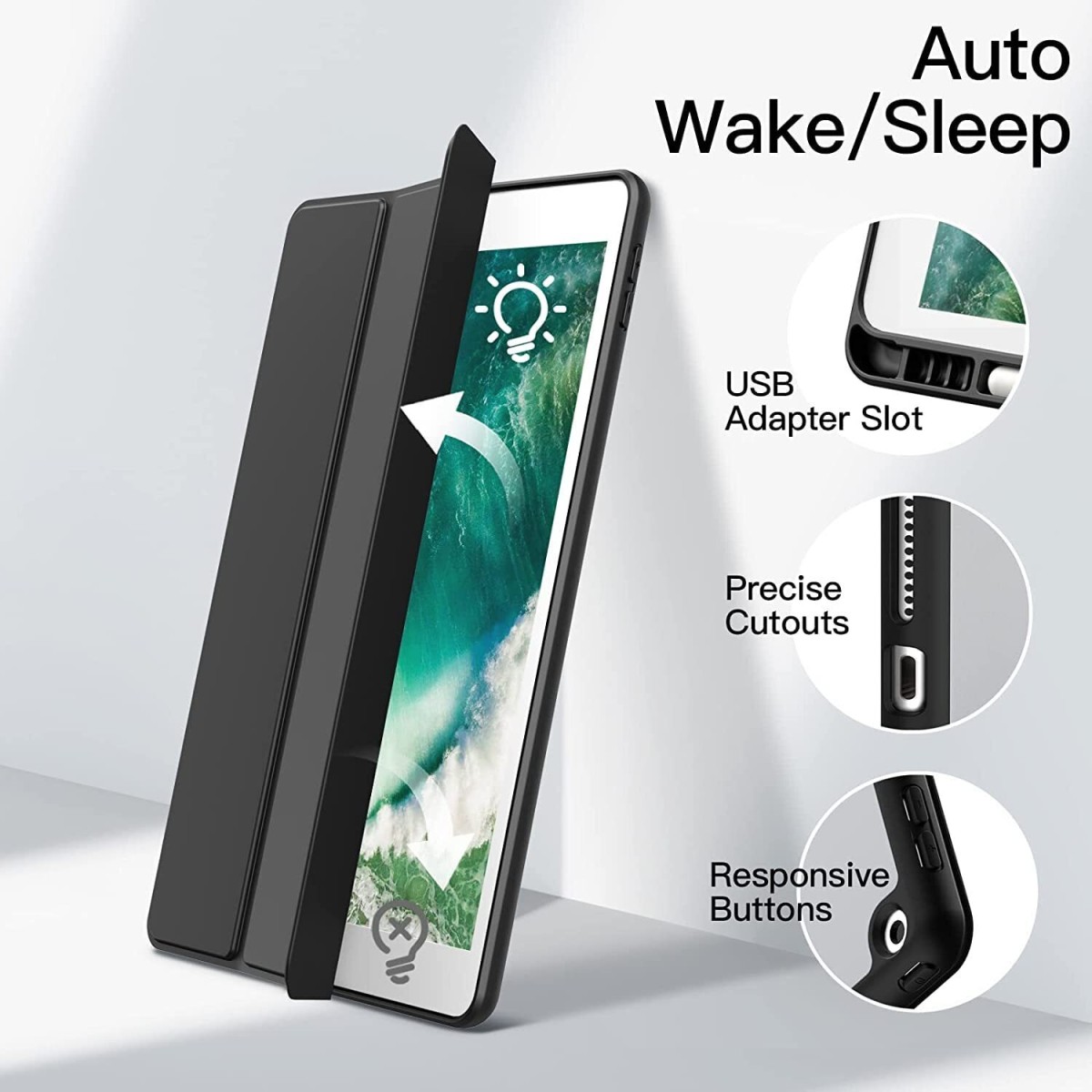 ProElite Smart Trifold Flip Case Cover for Apple iPad 7th Generation