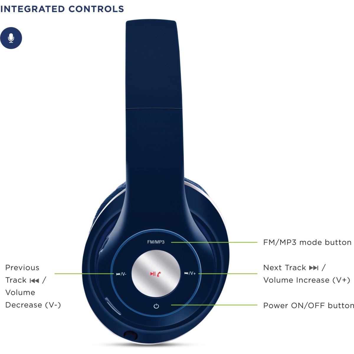 SoundLOGIC HD Wireless Bluetooth (Blue, On the Ear)