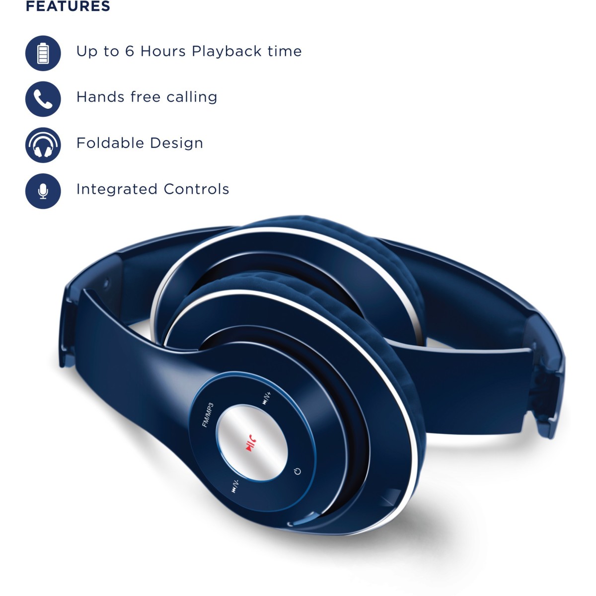 SoundLOGIC HD Wireless Bluetooth (Blue, On the Ear)