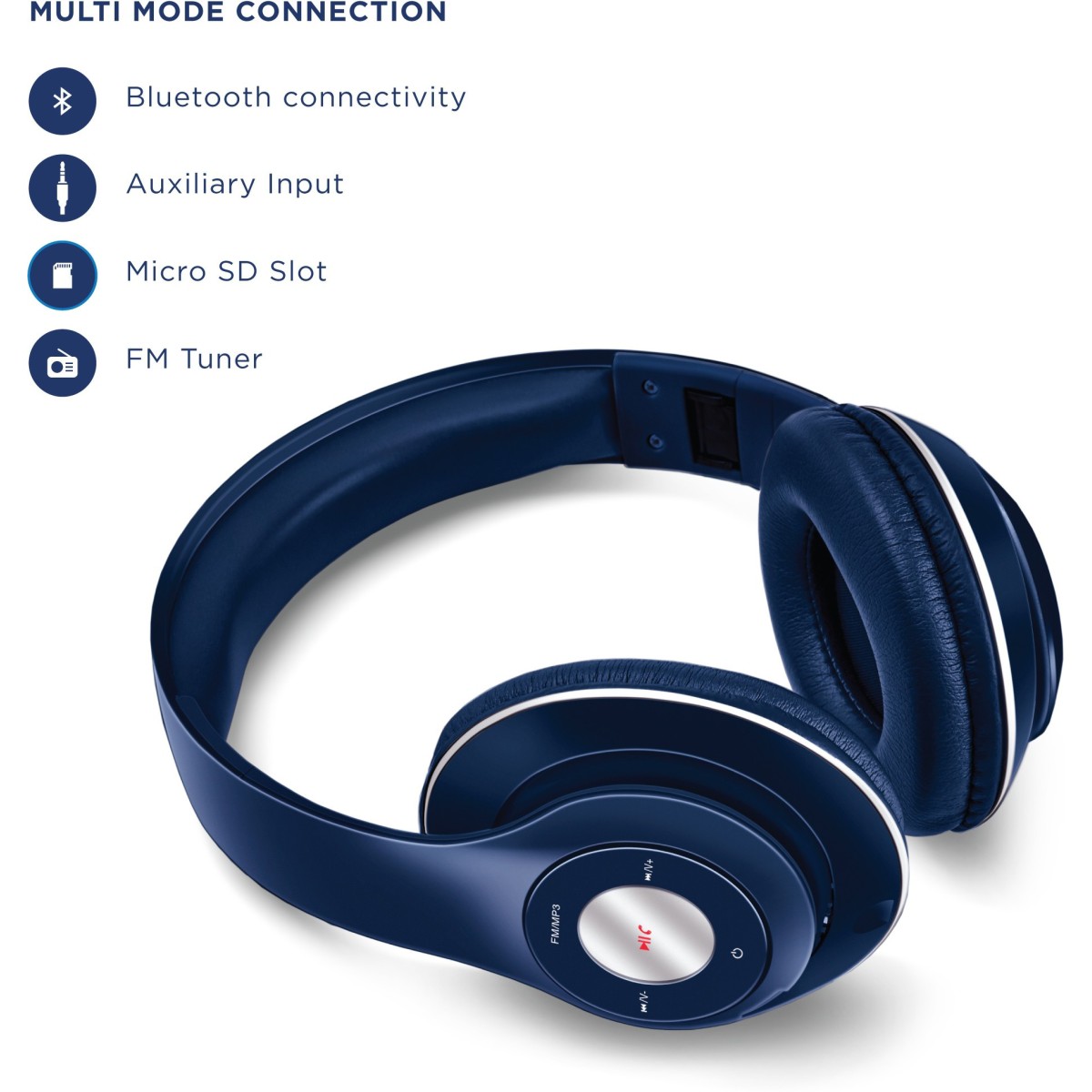 SoundLOGIC HD Wireless Bluetooth (Blue, On the Ear)
