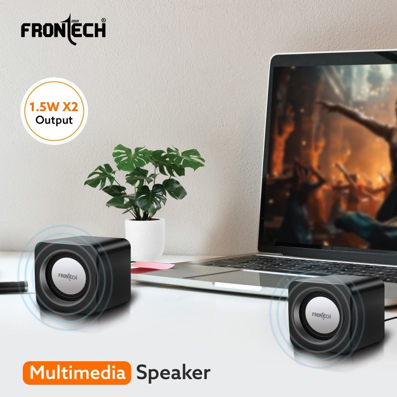 Frontech SPK-0002BLK 3 W Laptop/Desktop Speaker (Black, 2.0 Channel) Frontech SPK-0002BLK 3 W Laptop/Desktop Speaker (Black, 2.0 Channel)