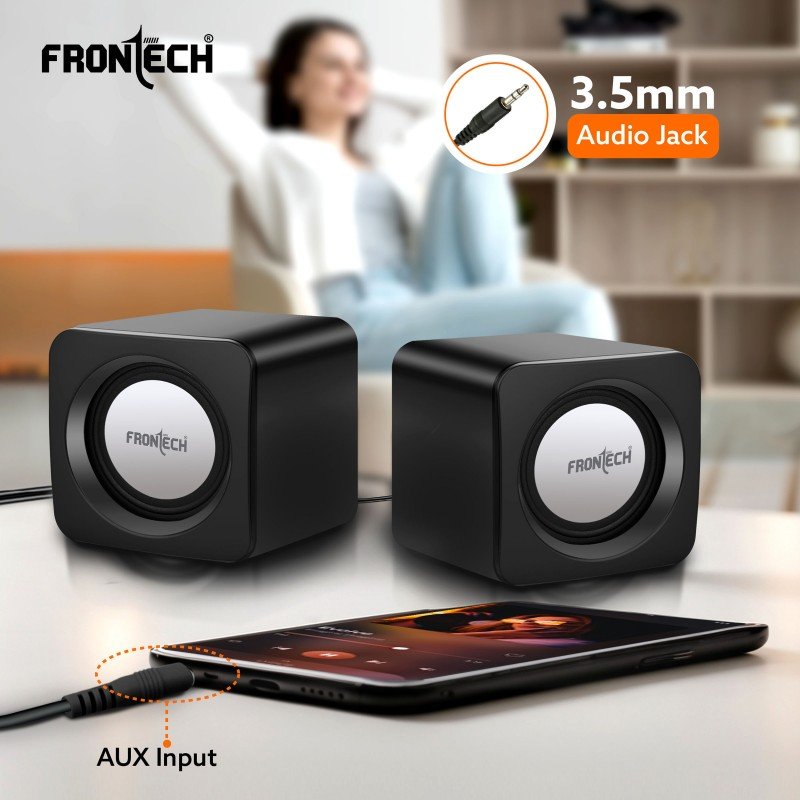 Frontech SPK-0002BLK 3 W Laptop/Desktop Speaker (Black, 2.0 Channel) Frontech SPK-0002BLK 3 W Laptop/Desktop Speaker (Black, 2.0 Channel)