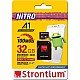 Strontium Nitro A1 32GB Micro SDHC Memory Card 100MB/s A1 UHS-I U1 Class 10 with High Speed Adapter