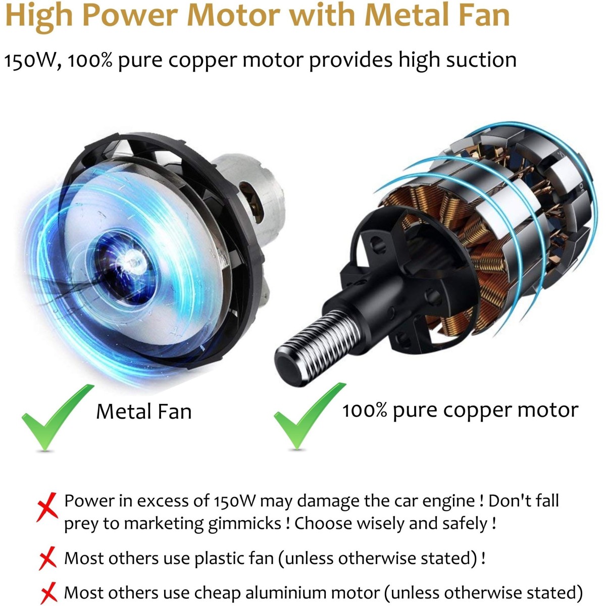 Bergmann Stunner BAV-150B Car Vacuum Cleaner  Black,Gold