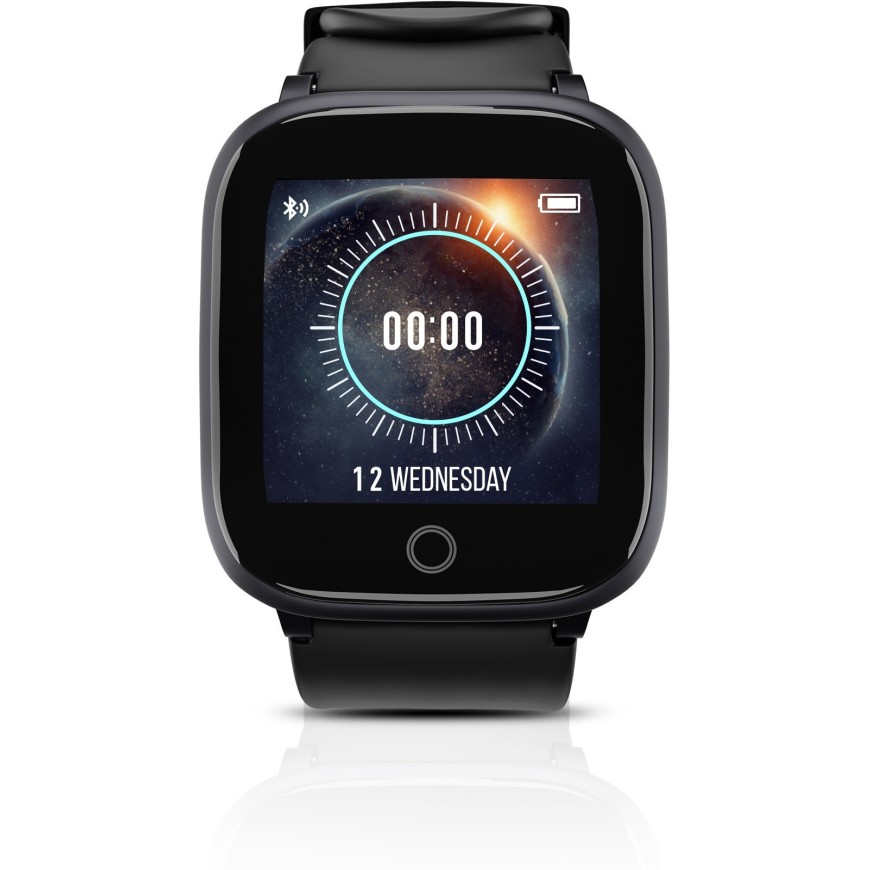Syska SW100-BK Smartwatch (Black Strap, Free Size)