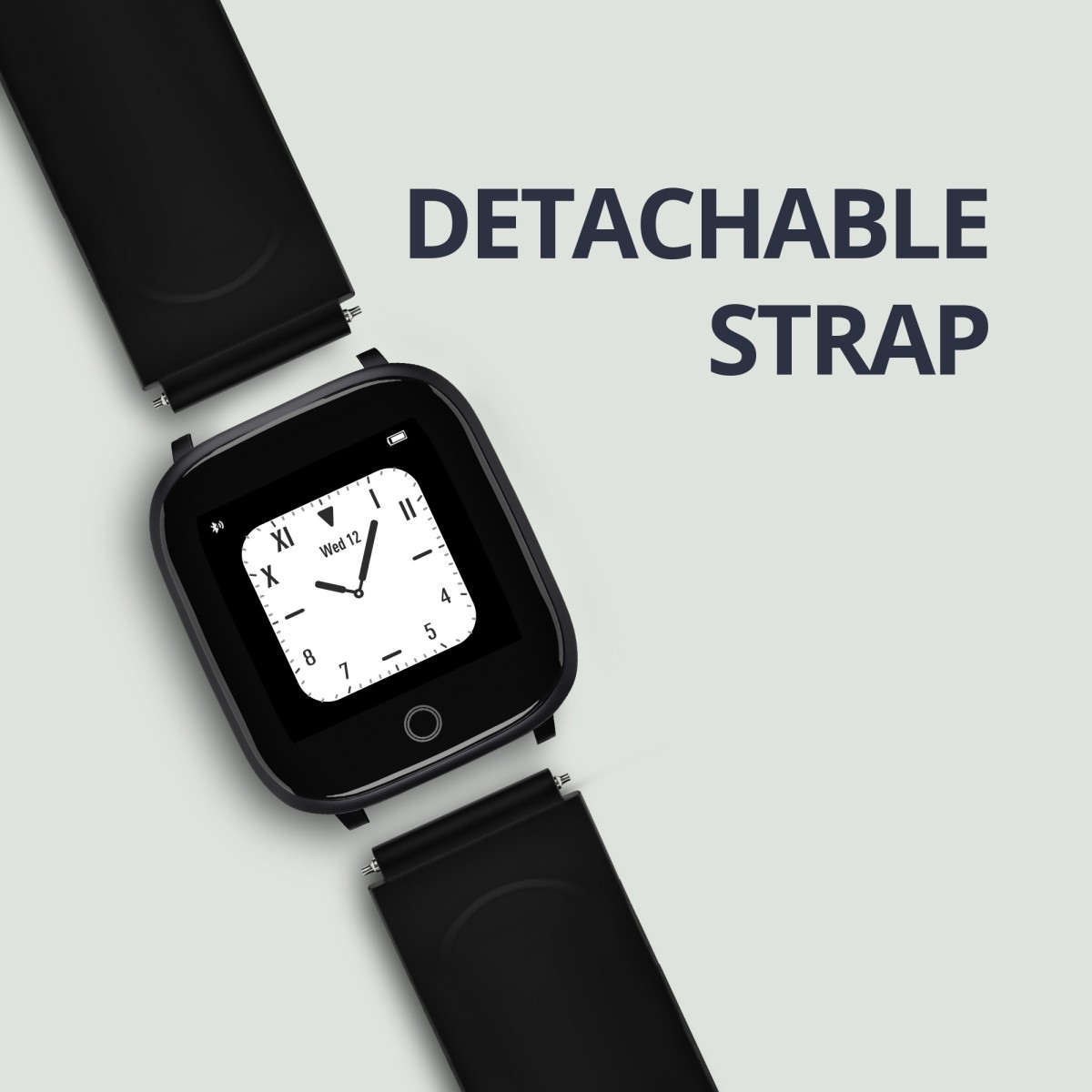 Syska SW100-BK Smartwatch (Black Strap, Free Size)