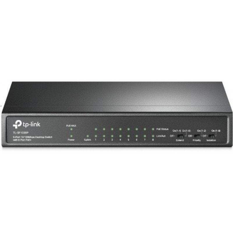 TP-Link TL-SF1009P 9 Ports 100 Mbps Network Switch (Black) TP-Link TL-SF1009P 9 Ports 100 Mbps Network Switch (Black)