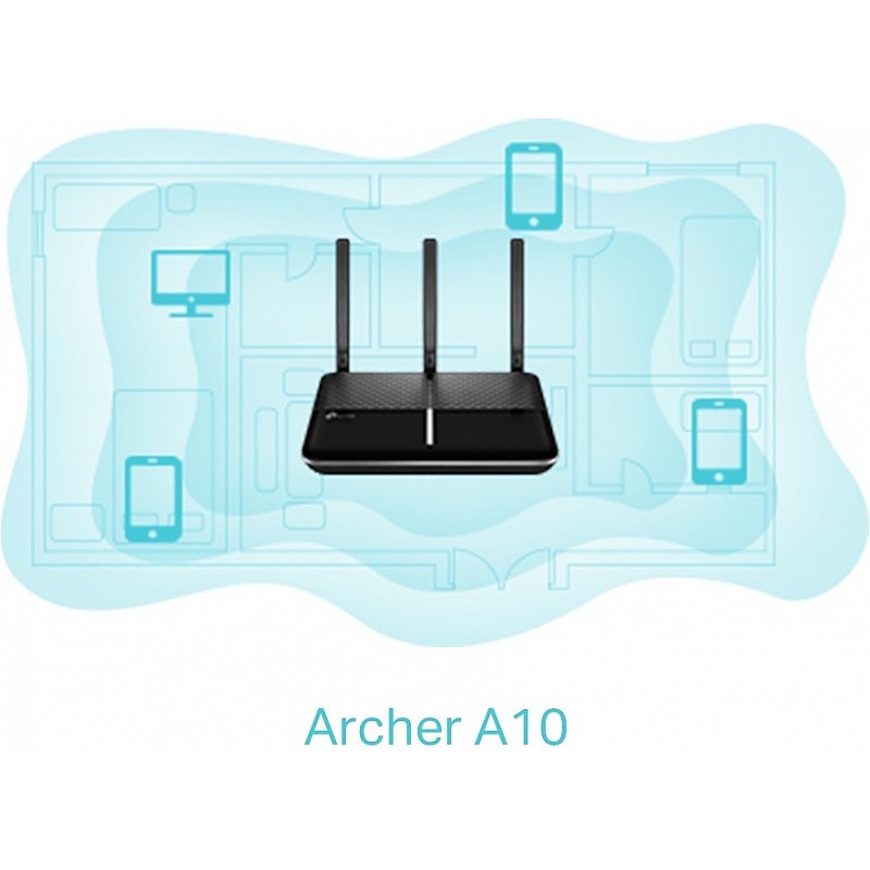 TP-Link 2600 Mbps Archer A10 Smart WiFi, MU-MIMO, Gigabit, Beamforming, VPN Server