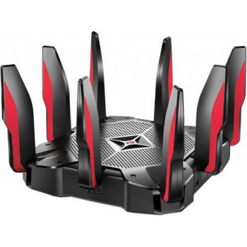 TP-Link Archer C5400X Gaming Router 2.4 GHz, 5 GHz 5400 Mbps Wifi Speed Tri Band External Antenna Ethernet (Cable Broadband)  (Black, Red)