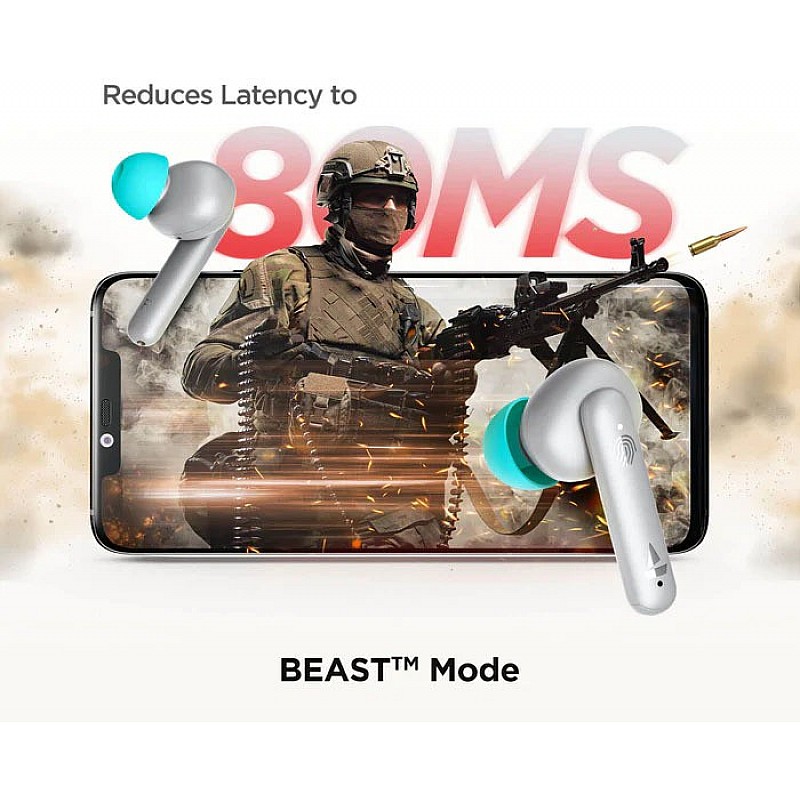 boAt Airdopes 141 ANC, Active Noise Cancellation(~32dB), 50ms Low Latency, 4Mics ENx,42Hrs Battery, Fast Charge,IPX5, v5.3 Bluetooth Earbuds, TWS Ear Buds Wireless Earphones with mic