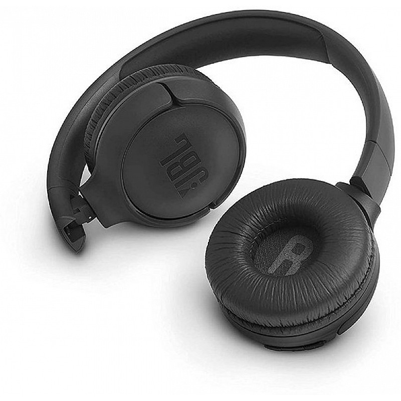 JBL Tune 500BT by Harman Powerful Bass Wireless On-Ear Headphones with Mic (Black)