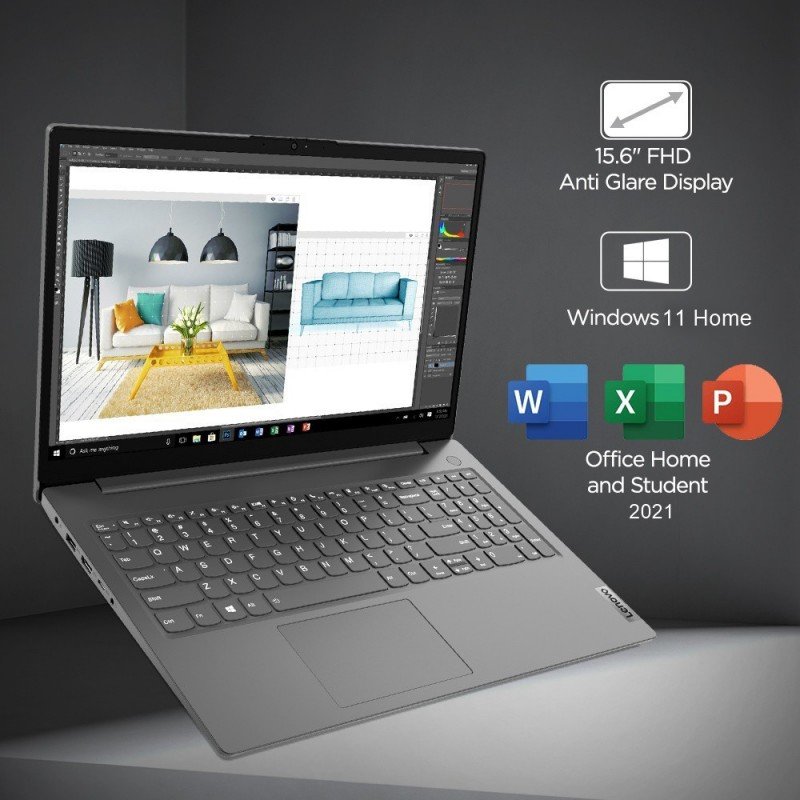 Lenovo V15 AMD Ryzen 3 5300U 15.6" (39.62cm) FHD 250 nits Antiglare Thin and Light Laptop (8GB/512GB SSD/Windows 82KDA01BIH Lenovo V15 AMD Ryzen 3 5300U 15.6" (39.62cm) FHD 250 nits Antiglare Thin and Light Laptop (8GB/512GB SSD/Windows 82KDA01BIH