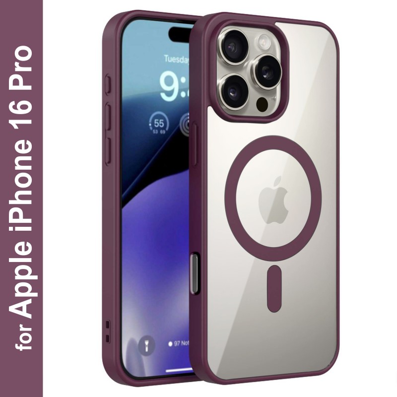 Zapcase Back Cover for Apple iPhone 16 Pro (Maroon, Magsafe, Pack of: 1) Zapcase Back Cover for Apple iPhone 16 Pro (Maroon, Magsafe, Pack of: 1)