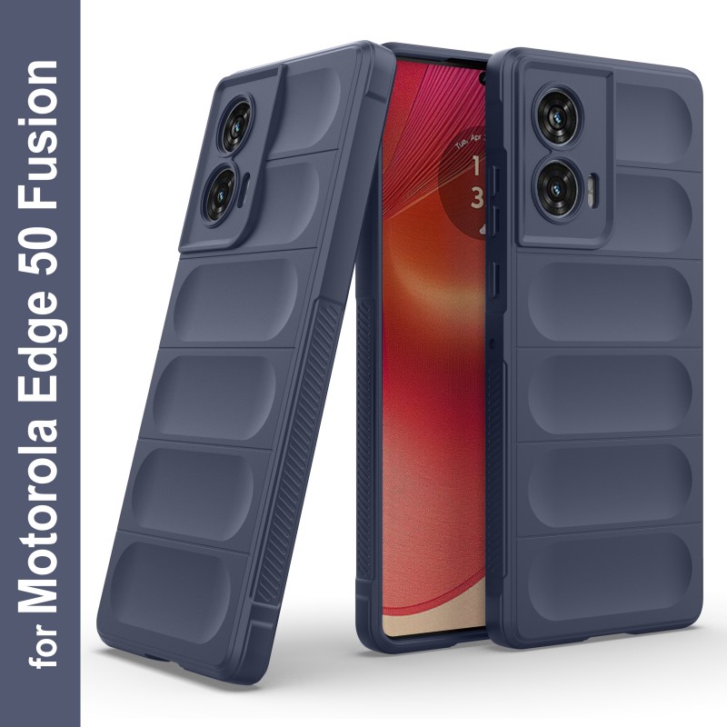 Zapcase Back Cover for Motorola Edge 50 Fusion  (Blue, 3D Case, Silicon, Pack of: 1)