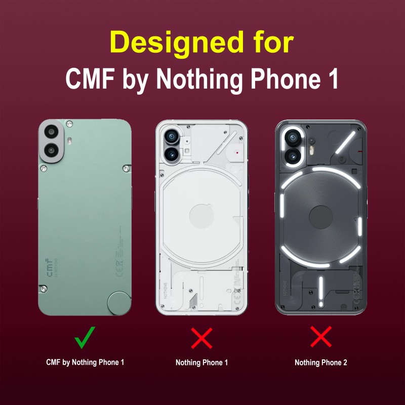 Zapcase Back Cover for CMF by Nothing Phone 1  (Maroon, 3D Case, Silicon, Pack of: 1)