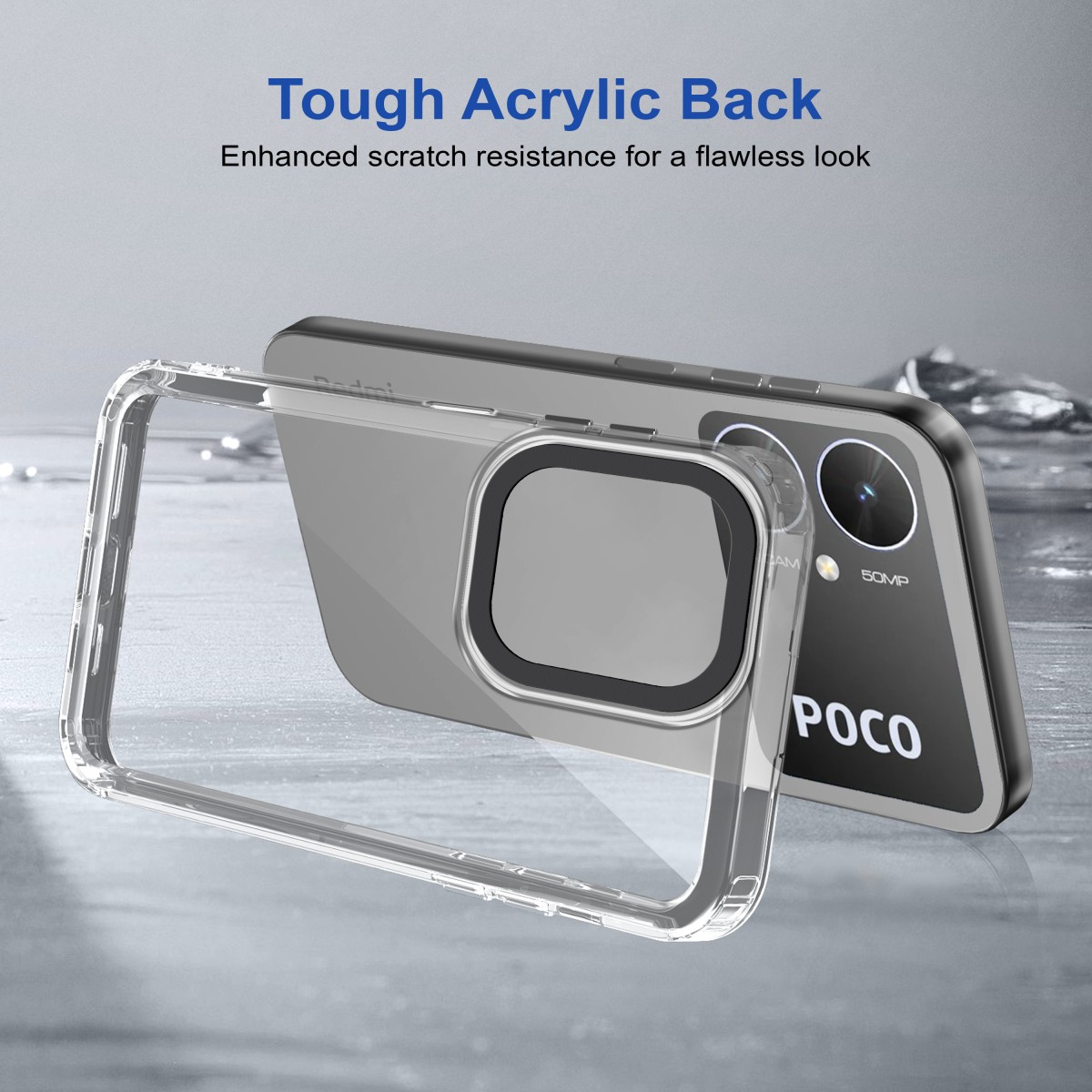 Zapcase Back Cover for Poco M6 5G (Transparent, Grip Case, Pack of: 1)