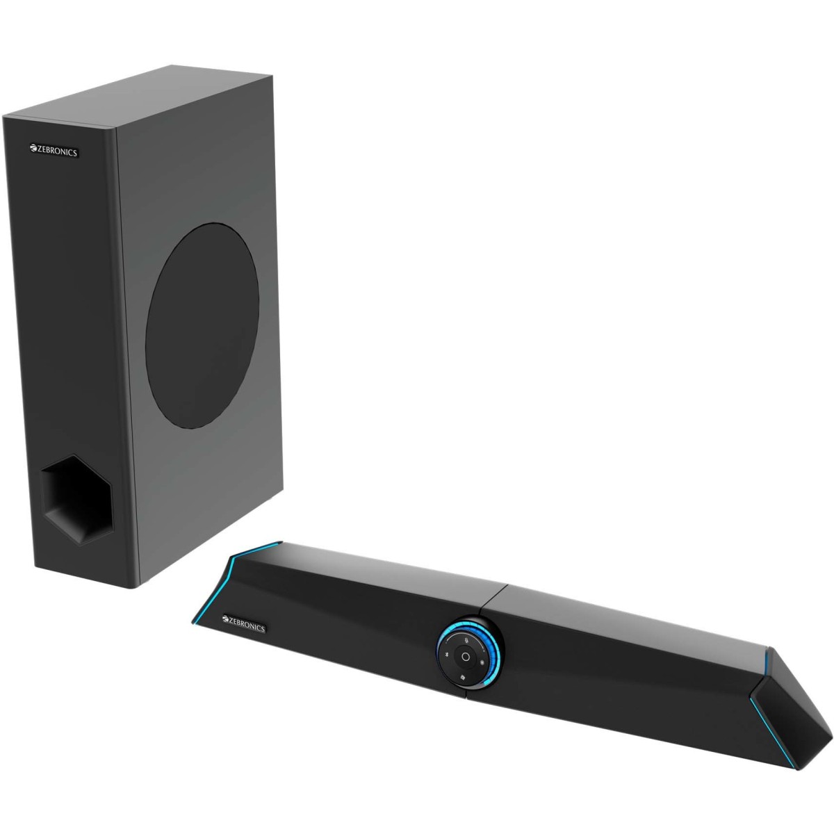 ZEBRONICS Zeb Sonic BAR 100-120W RMS Soundbar with Subwoofer,Type C + Dual 3.5mm Audio Ports, Virtual 5.1 and 3D Sound, Black