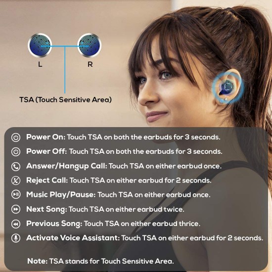 pTron Bassbuds Jets | RakshaBandhan Headphones Gift, True Wireless Bluetooth 5.0 (Black)