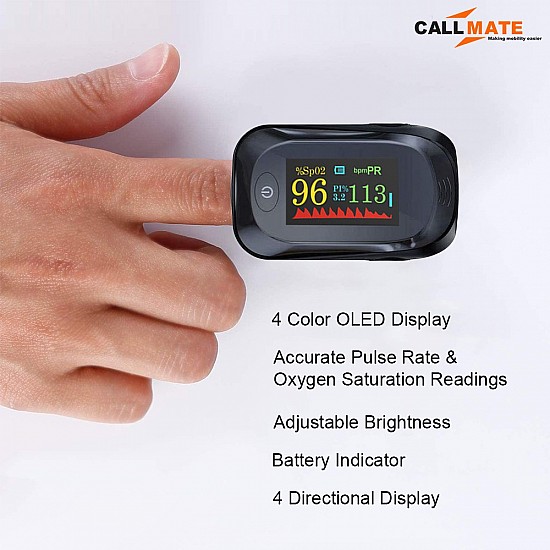 Finger Pulse Oximeter, SPO2 Blood Oxygen Saturation, Pulse Rate (PR) with OLED Digital Display