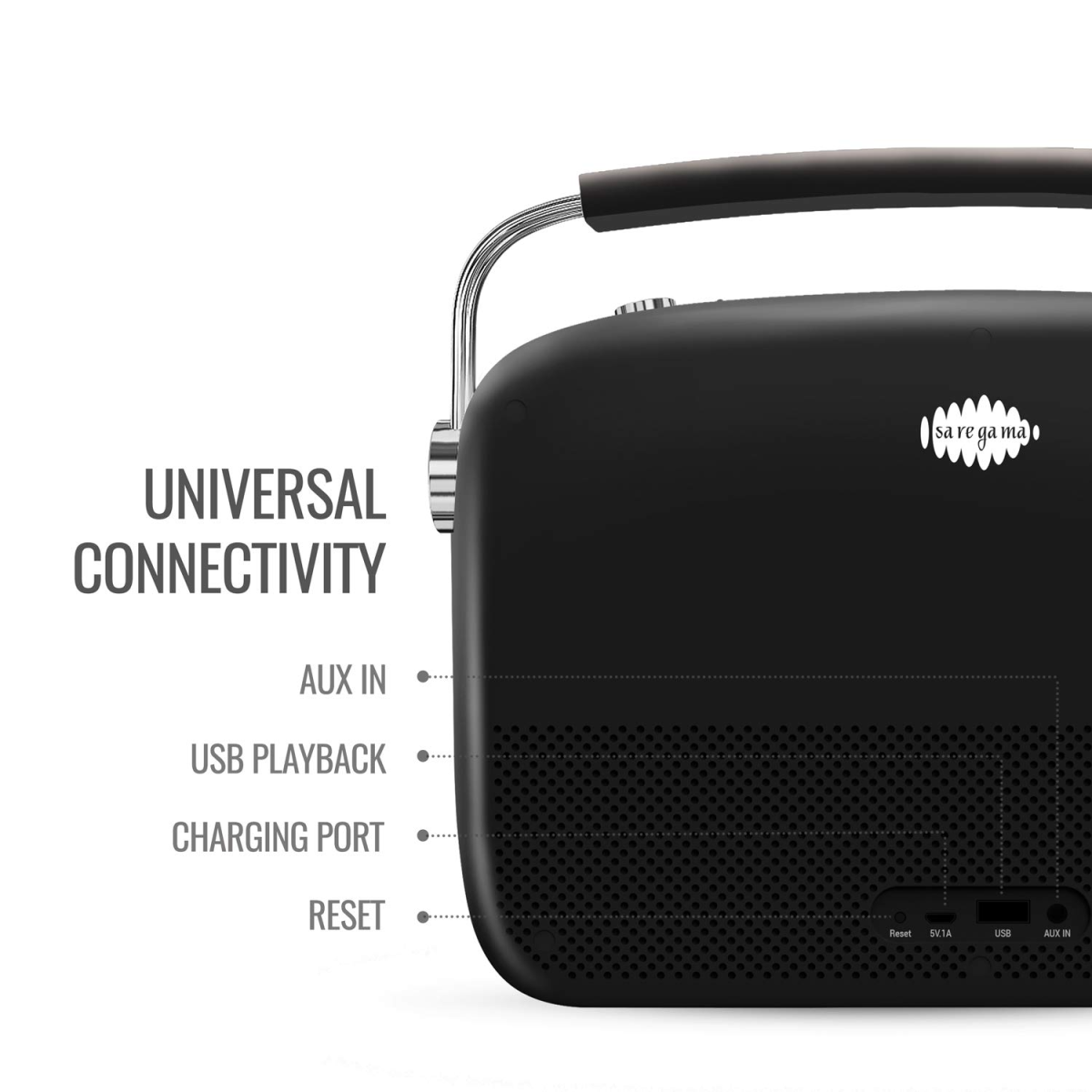 Saregama Carvaan 2.0 Hindi Portable Music Player Classic Black