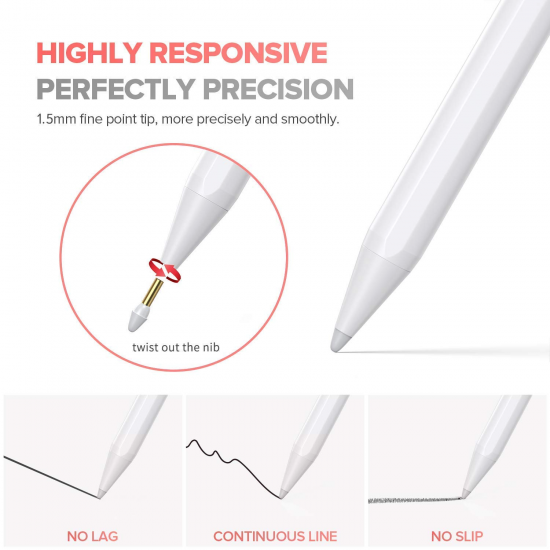CASE U Upgraded Stylus Pencil, Stylus Pen Tilt Sensor with Palm Rejection