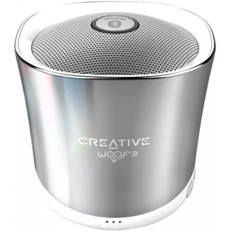 CREATIVE Woof 3 Portable Bluetooth Speaker (Silver, Mono Channel)