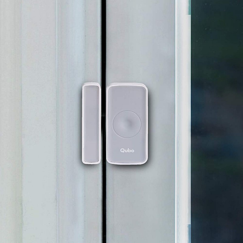 Qubo Wireless Smart Door/Window Sensor Camera, White  -