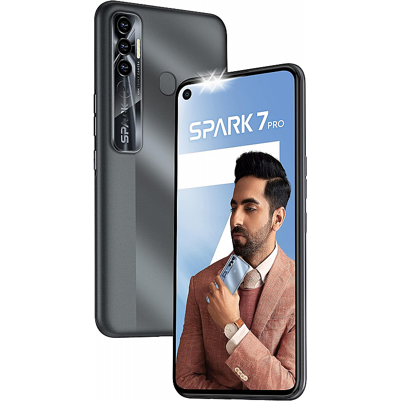 Tecno SPARK 7 PRO Magnet Black 6GB RAM 64GB ROM (Refurbished)