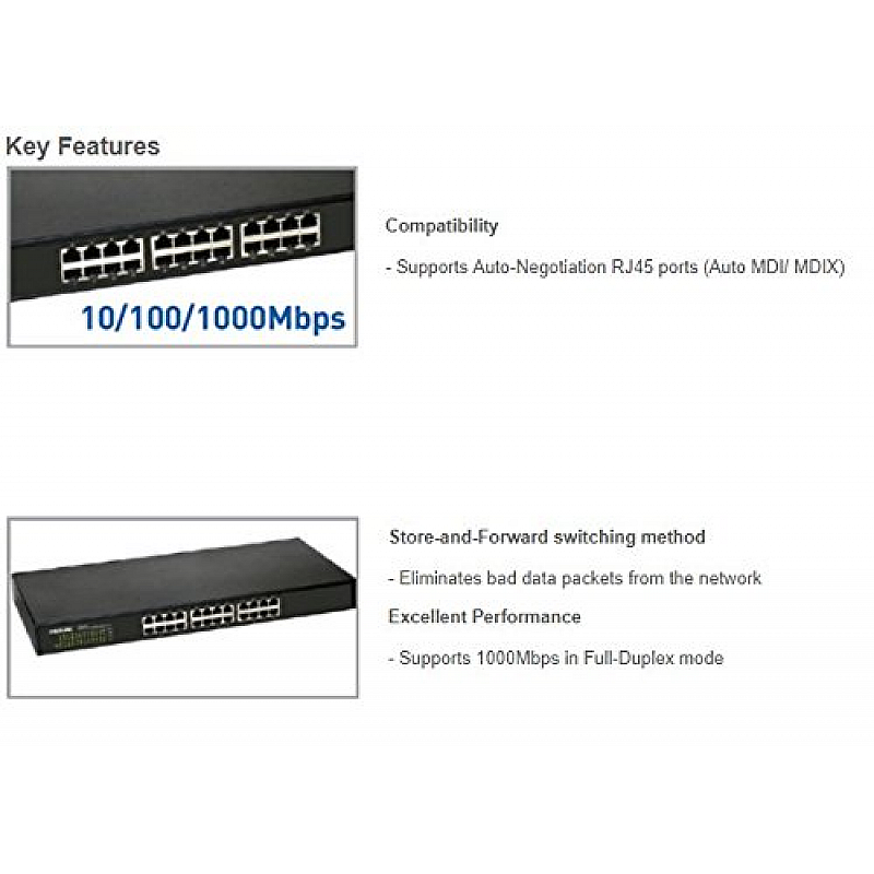 Prolink PSG2420M 24-Port Gigabit Switch Unmanaged 10/100/1000 Mbps