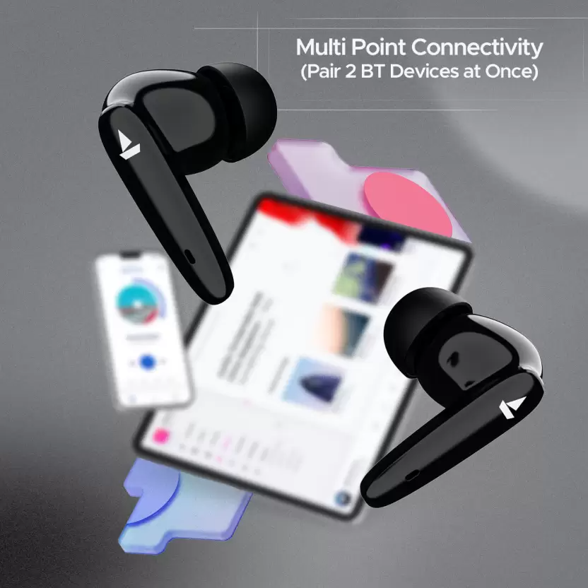 boAt Airdopes 161 Pro with 50 HRS Playback, ASAP Charge & Multi Point Connectivity Bluetooth Headset (Sleek Black, True Wireless)