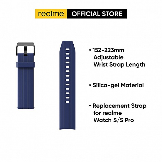 Realme Smart Watch Silicone Rubber Strap 22mm Blue for Watch S Series Watch 2 Pro Original 