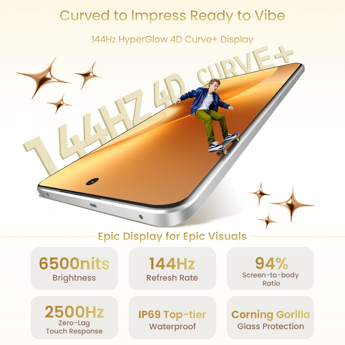 realme 15 Pro 5G Smartphone 8+256GB Silver,4K 60FPS,144Hz HyperGlow 4D Curve Display,7000mAh Battery,80W SuperVOOC, Camera Triple 50MP, Snapdragon 7 Gen 4, IP69