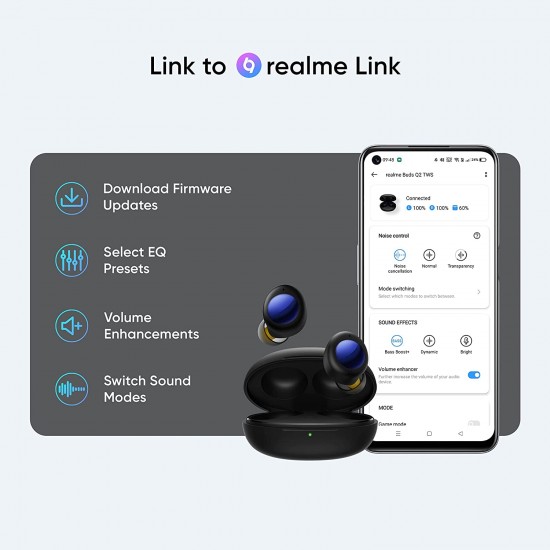 Realme Buds Q2s Bluetooth Truly Wireless in Ear Earbuds with Mic (Black)