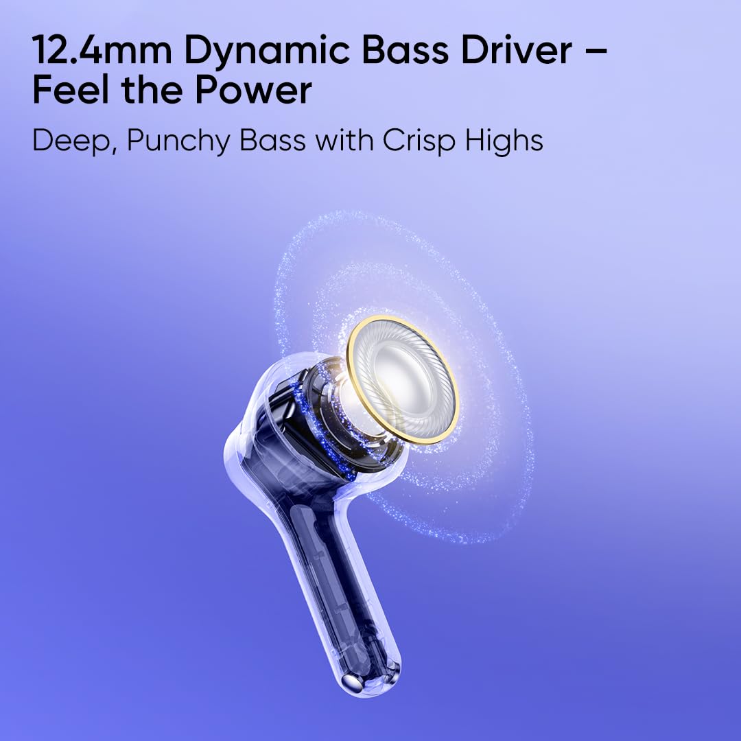 realme Buds T200 Lite Bluetooth in Ear Earbuds,4 Mic, AI ENC for Calls,48 Hours Total Playback with Fast Charging and Low Latency Gaming TWS,Google Fast Pair, with mic (Volt Black)