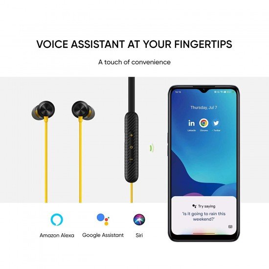 Realme Buds Wireless 2S in Ear Earphone with mic Switching Type C Fast Charge Bluetooth Headset Neckband Black