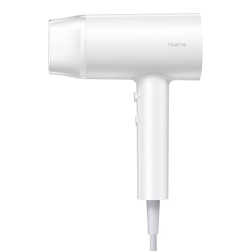 Realme hair dryer 1400watts with ionic technology dual temperature speed settings white