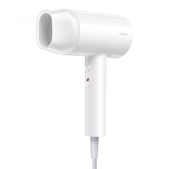 Realme hair dryer 1400watts with ionic technology dual temperature speed settings white