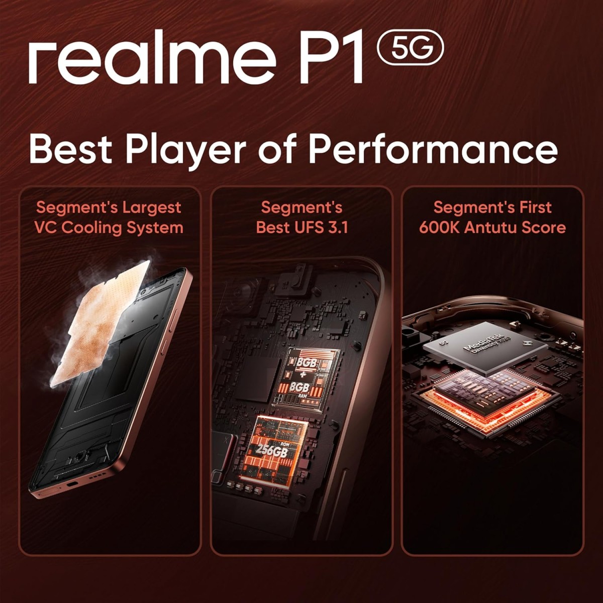 realme P1 5G (Phonix Red, 6GB RAM, 128GB Storage {open box}