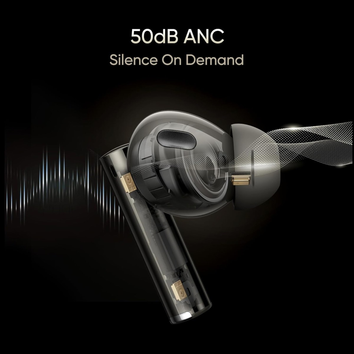 realme in Ear Wireless Buds Air 6 Pro with Dual Drivers(11Mm+6Mmtweeter),40 Hrs Play Time,50 Db ANC,Lhdc 5.0,55Ms Low Latency,360° Spatial Audio,Ip55 Dust&Water Resistant,Bt V5.3,Titanium Twilight