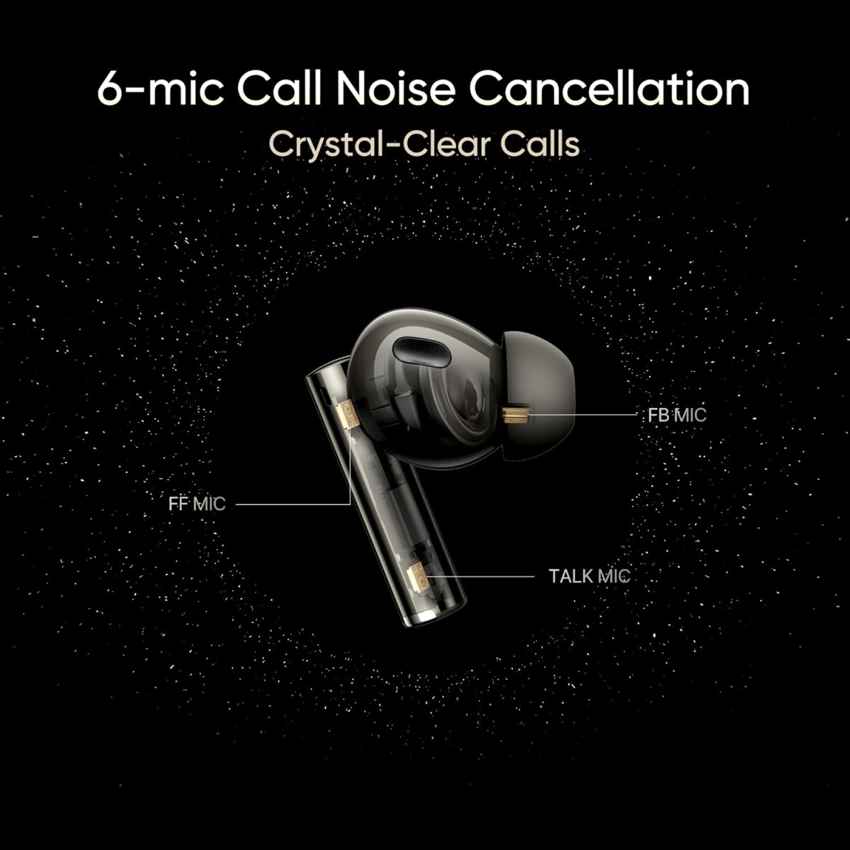 realme in Ear Wireless Buds Air 6 Pro with Dual Drivers(11Mm+6Mmtweeter),40 Hrs Play Time,50 Db ANC,Lhdc 5.0,55Ms Low Latency,360° Spatial Audio,Ip55 Dust&Water Resistant,Bt V5.3,Titanium Twilight