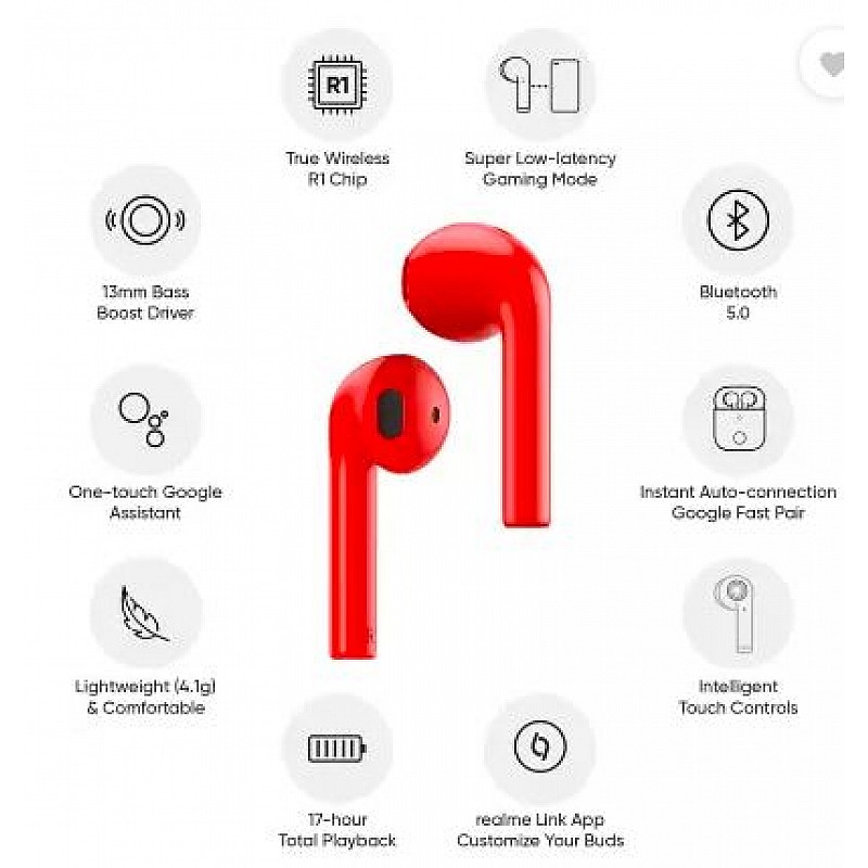 realme Buds Air Neo Bluetooth Headset  (Red, True Wireless)