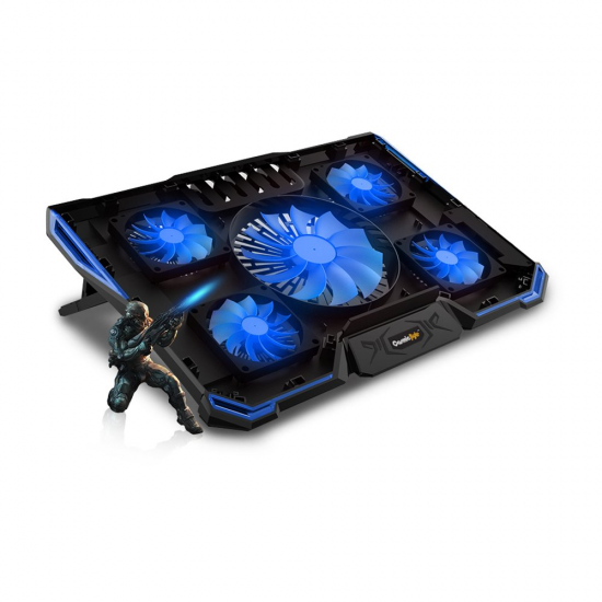 Cosmic Byte Asteroid Laptop Cooling Pad, Adjustable Height, 5 Fan Design, LED Light
