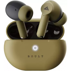 Boult W40 with Quad Mic ENC, 48H Battery Life, Low Latency Gaming (Khaki Green, True Wireless)