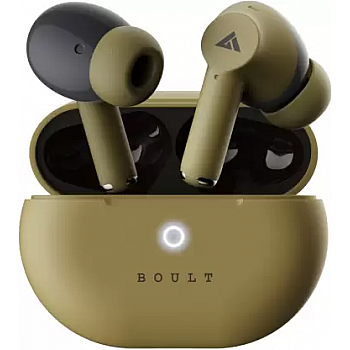 Boult W40 with Quad Mic ENC, 48H Battery Life, Low Latency Gaming (Khaki Green, True Wireless)