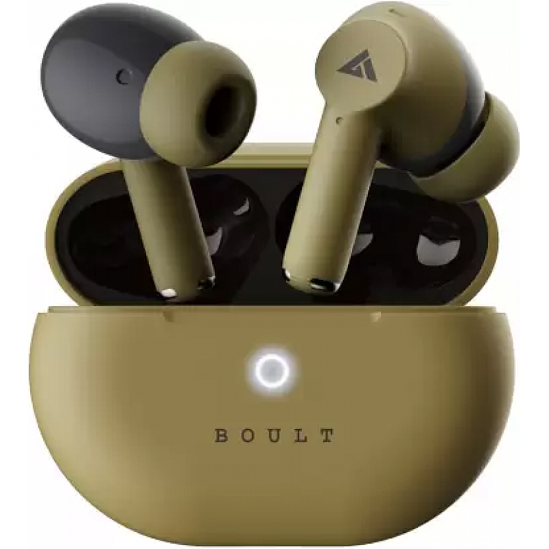 Boult W40 with Quad Mic ENC, 48H Battery Life, Low Latency Gaming (Khaki Green, True Wireless)