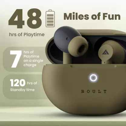 Boult W40 with Quad Mic ENC, 48H Battery Life, Low Latency Gaming (Khaki Green, True Wireless) Boult W40 with Quad Mic ENC, 48H Battery Life, Low Latency Gaming (Khaki Green, True Wireless)