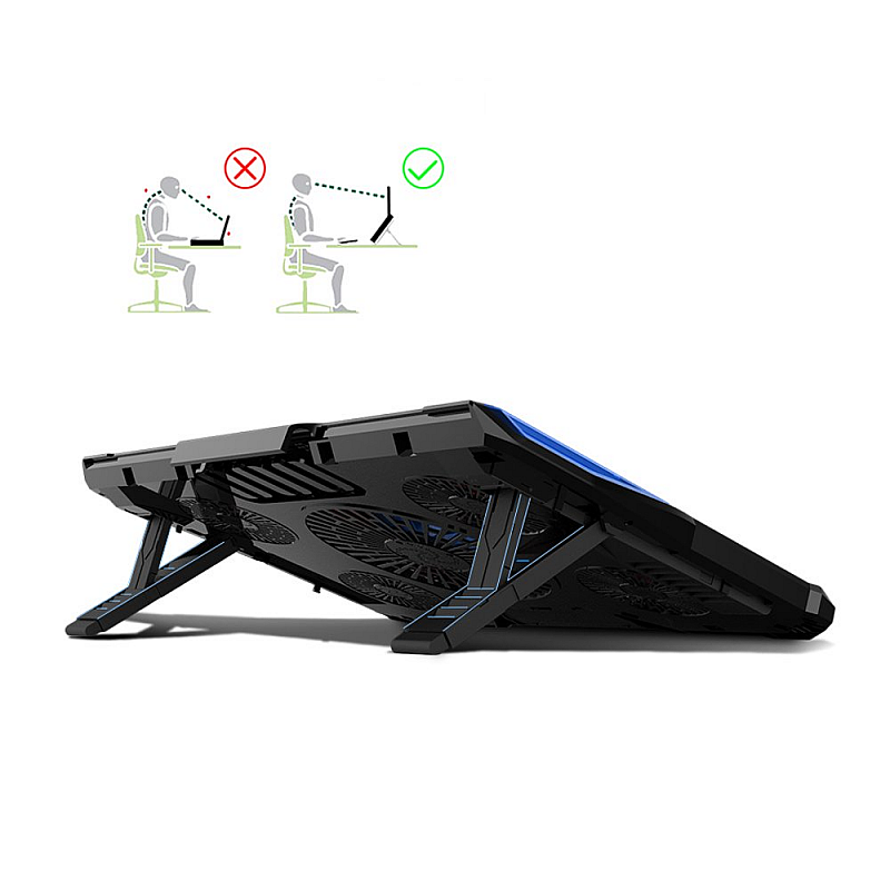 Cosmic Byte Asteroid Laptop Cooling Pad, Adjustable Height, 5 Fan Design, LED Light